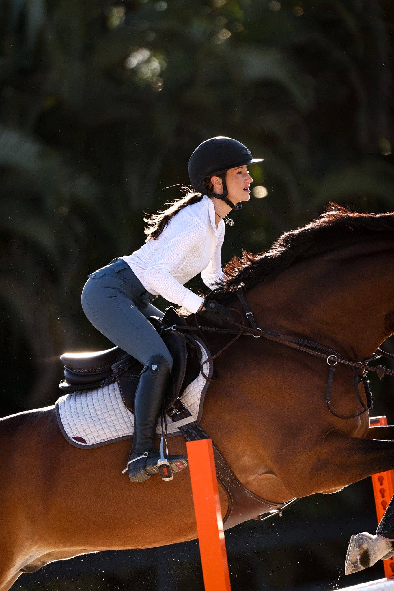 Juliette High Compression Breeches | Slate Blue: Knee Patch / 26