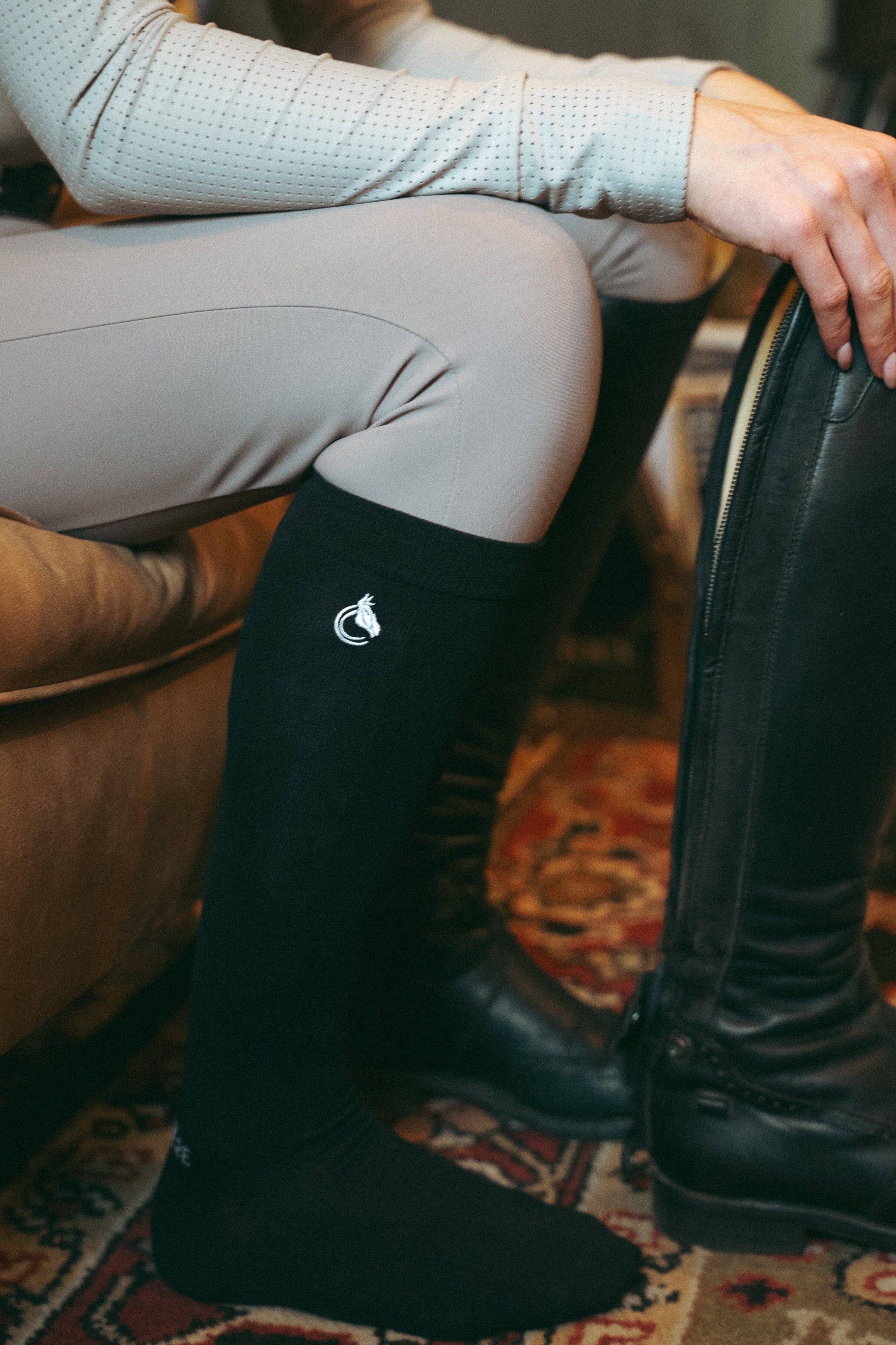 Criniere Equestrian Socks: Black crystals / Unisex / One Size
