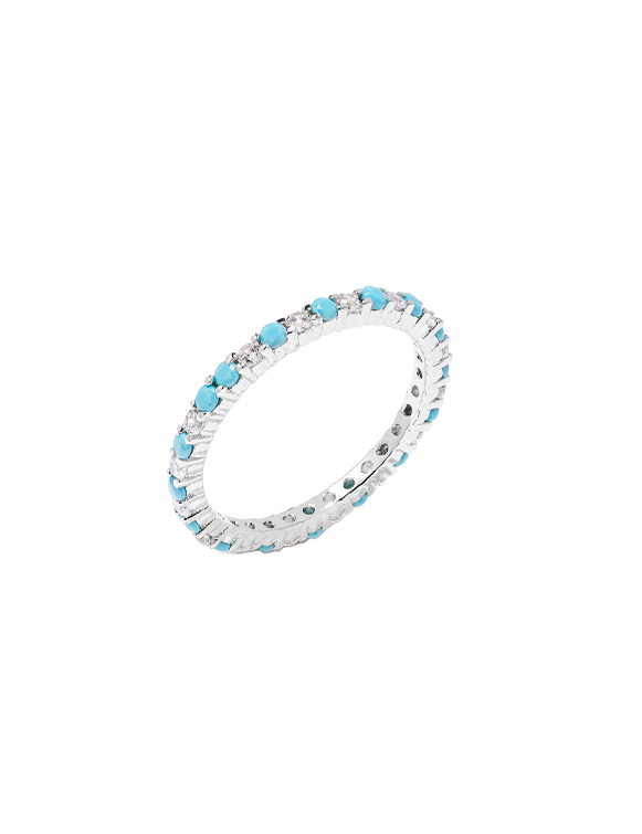 Kelly Herd Clear And Turquoise Anniversary Band