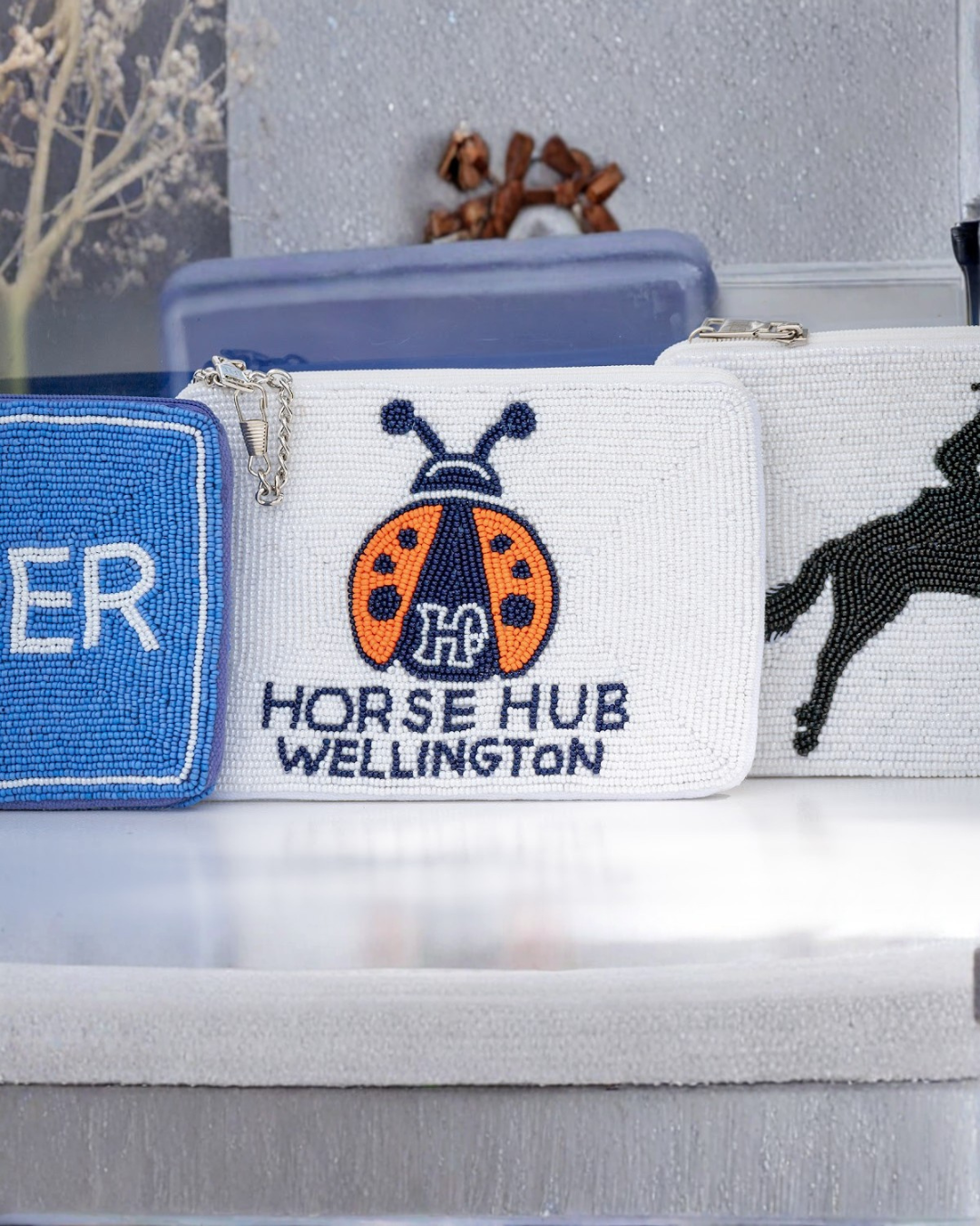 Horse Hub Lady Bug Beaded Bag