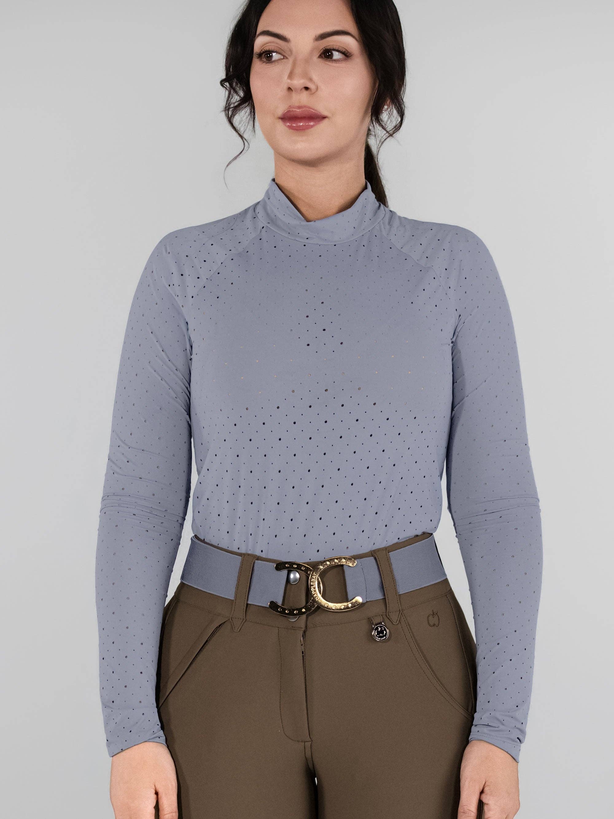 Dapplebay Aircut Mock Neck LS Top-Moonrise: Moonrise / L