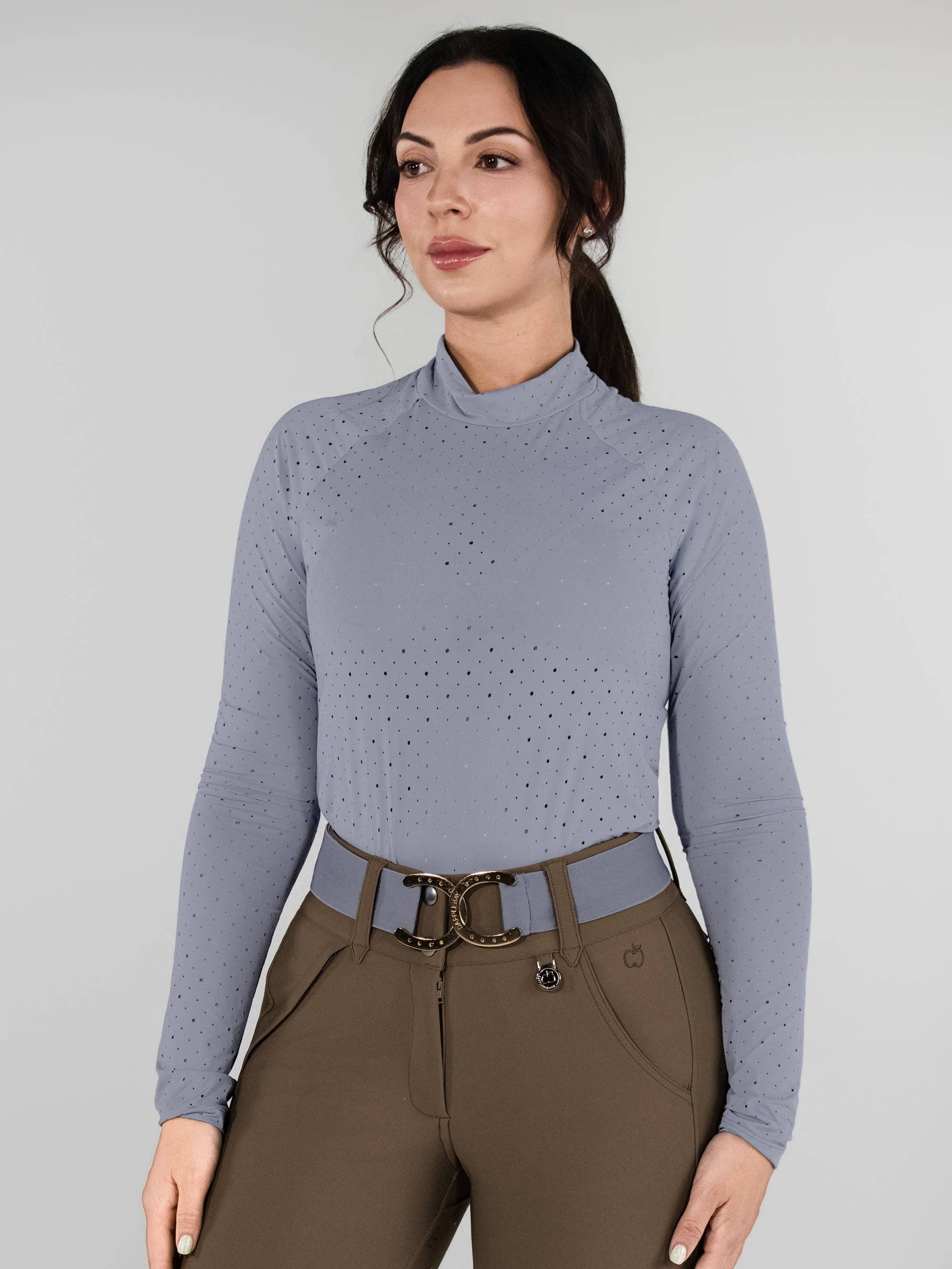 Dapplebay Aircut Mock Neck LS Top-Moonrise: Moonrise / XS