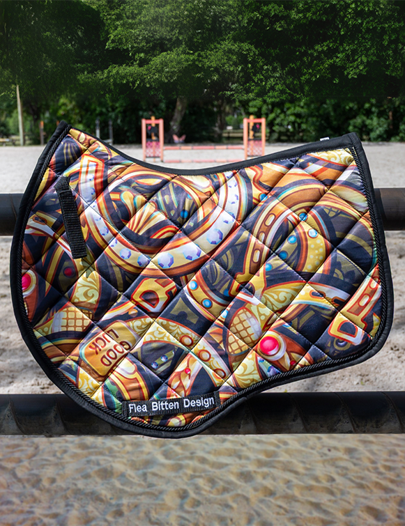 Golden Horse Shoe Saddle Pad