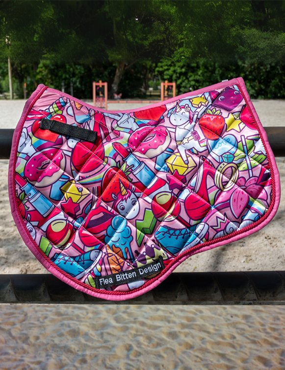 Unicorn Party Saddle Pad & Ear Bonnet