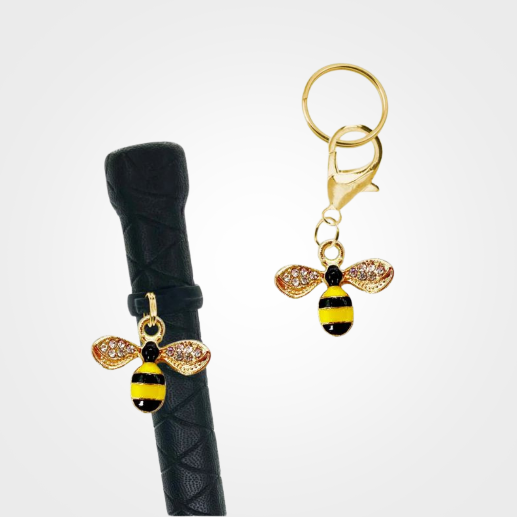 Rhinestone Bumblebee Crop & Bridle Equestrian Charms