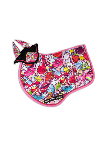 Unicorn Party Saddle Pad & Ear Bonnet