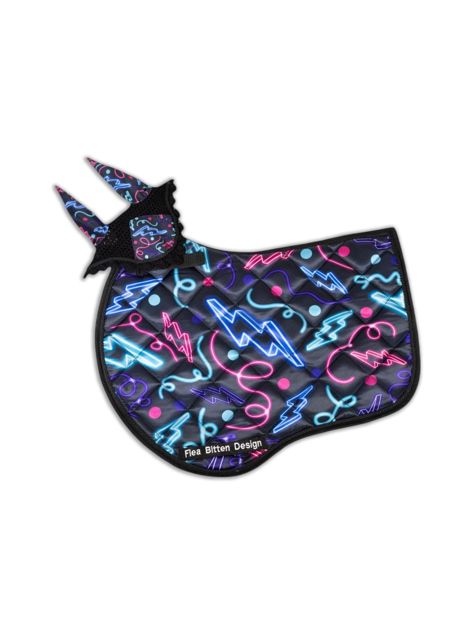 The Neon Bolt Saddle Pad & Ear Bonnet
