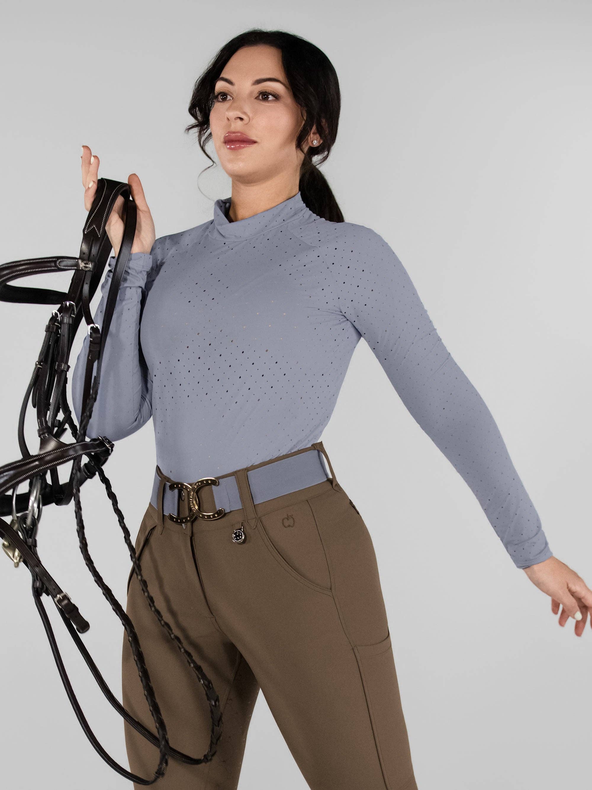 Dapplebay Aircut Mock Neck LS Top-Moonrise: Moonrise / XS