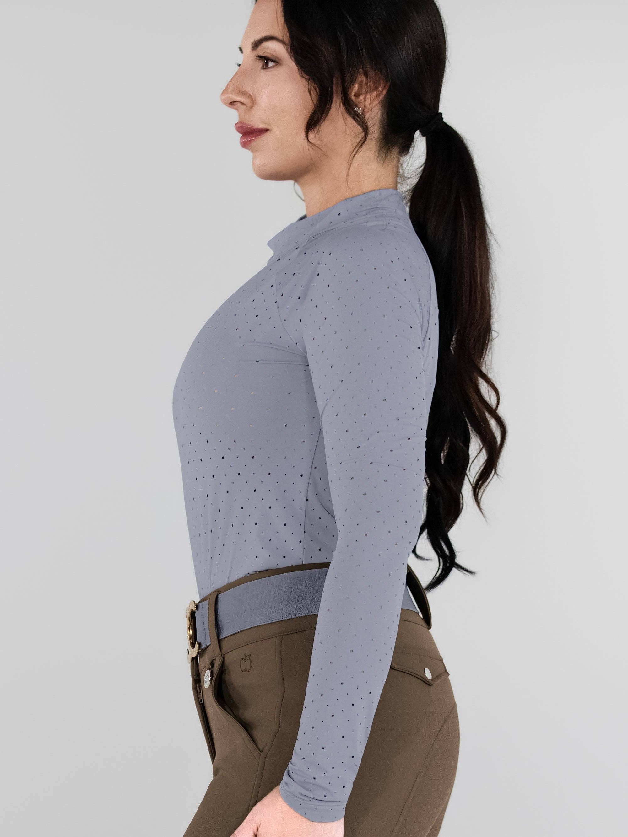 Dapplebay Aircut Mock Neck LS Top-Moonrise: Moonrise / S