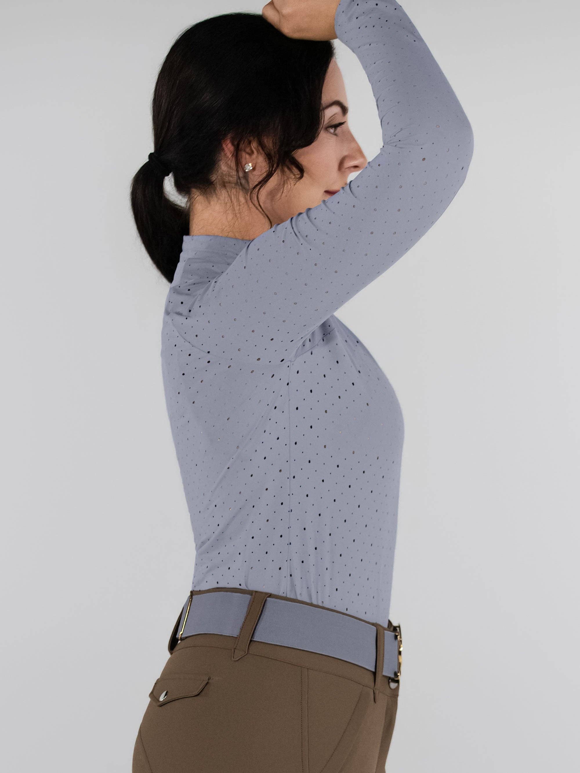 Dapplebay Aircut Mock Neck LS Top-Moonrise: Moonrise / XL