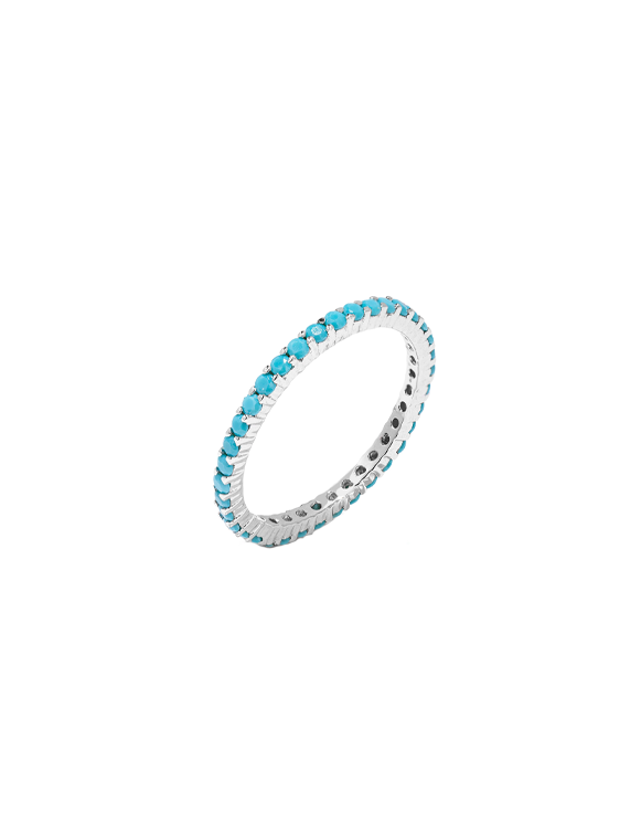 Kelly Herd Sterling Silver Turquoise Anniversary Band