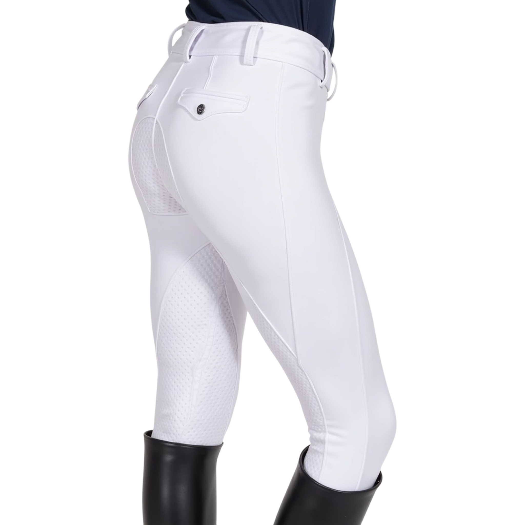 BreezeRide White Equestrian Leggings